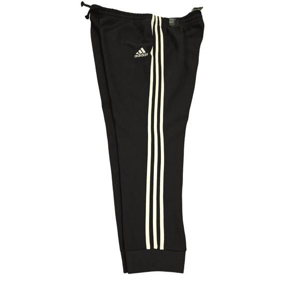 NWT Adidas Men's Essential Fleece Tapered Cuff 3 Strip Pants Size XL - Picture 1 of 6
